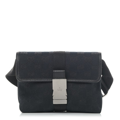 Gucci GG Monogram Web Buckle Belt Bag Black 1 of 4