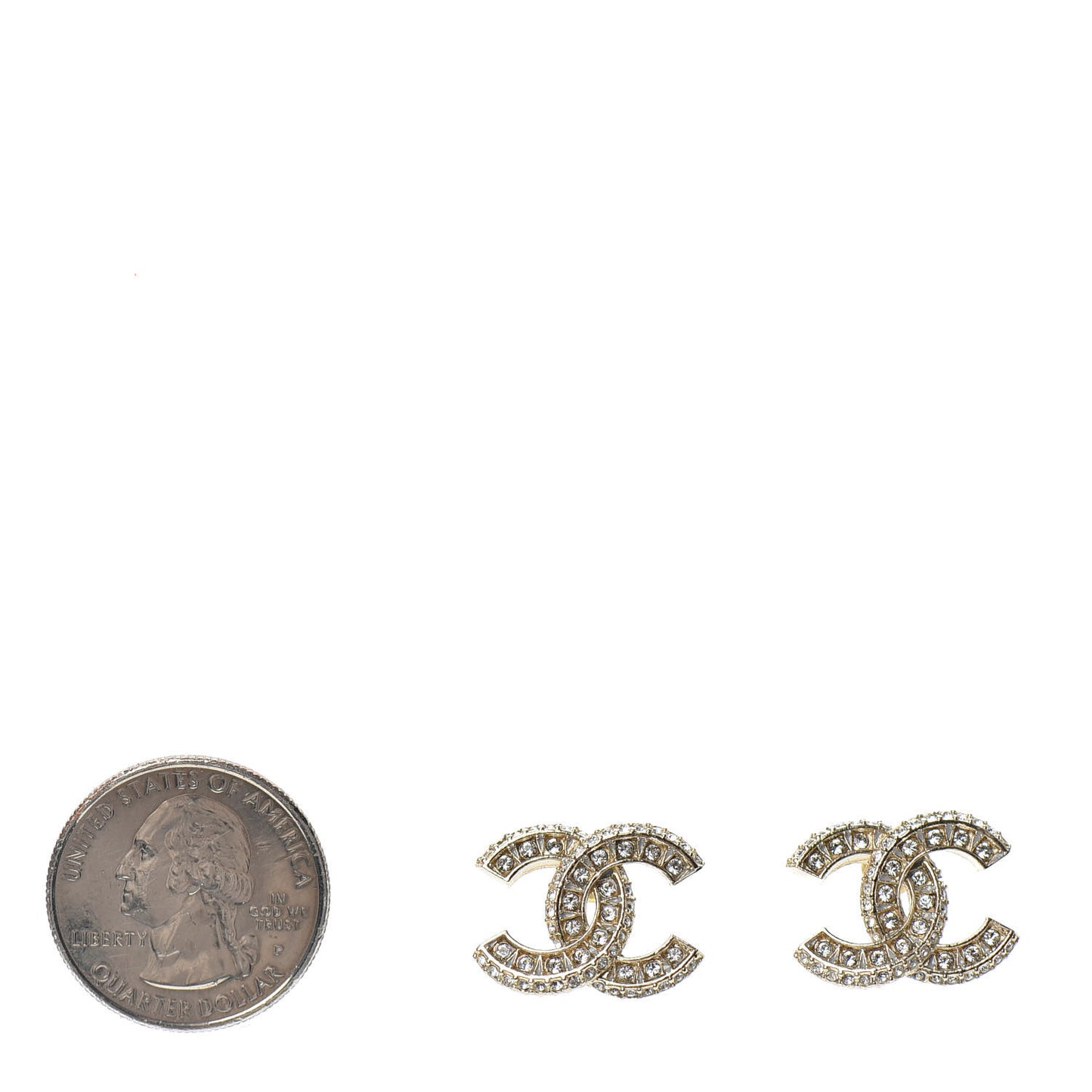 Crystal Timeless CC Earrings Light Gold
