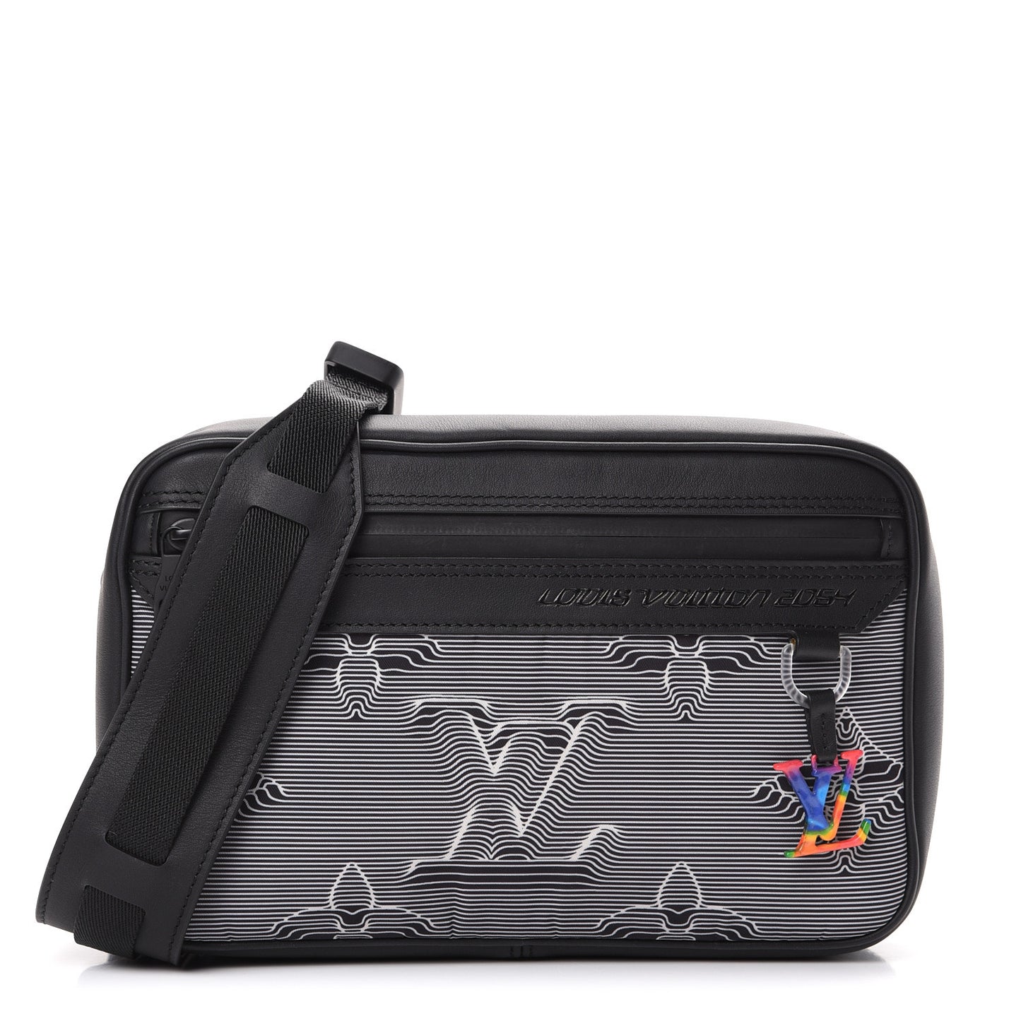 Calfskin Monogram 2054 Capsule Expandable Messenger Grey Black
