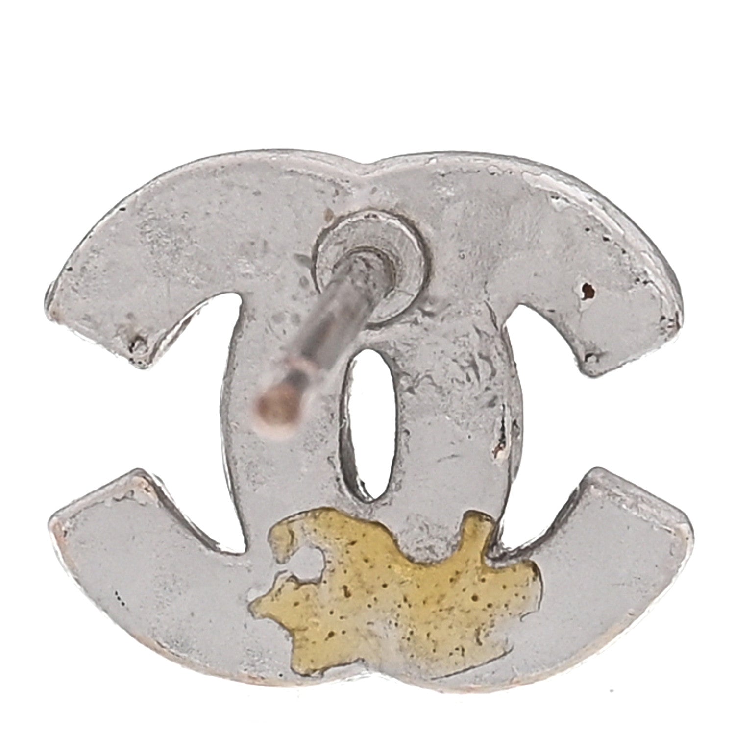 Chanel Crystal Mini Timeless CC Earrings Silver 4 of 5