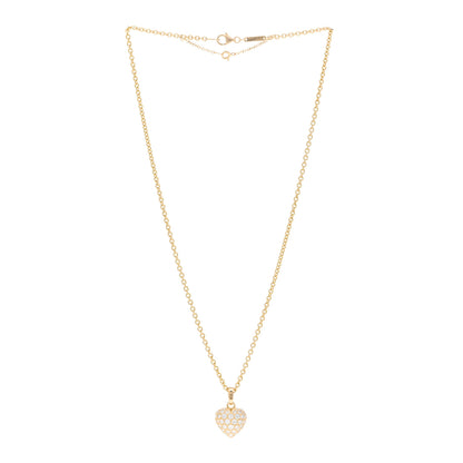 Cartier 18K Yellow Gold Diamond Large Heart Paved Pendant Necklace 3 of 6
