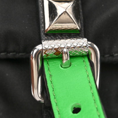 Prada Nylon New Vela Studded Backpack Black Green 12 of 12