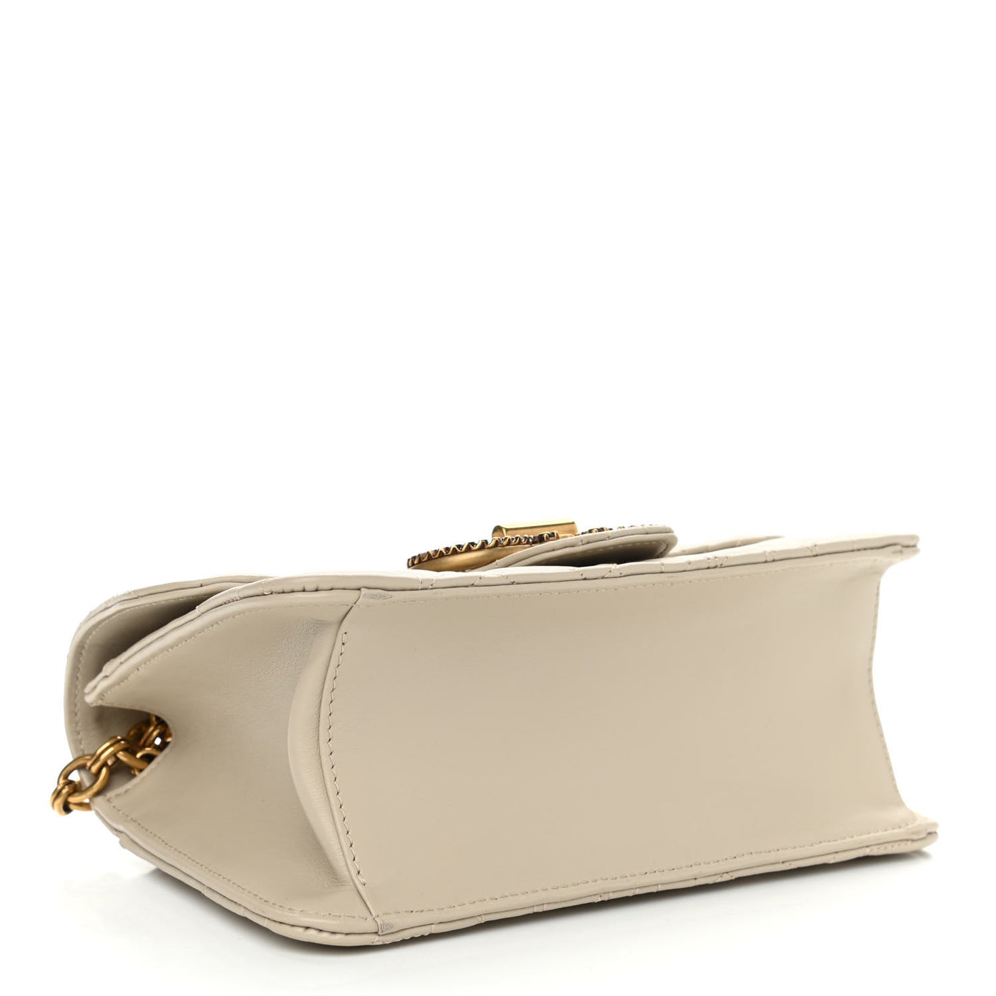 Calfskin Quilted Gancini Flap Bag Peony