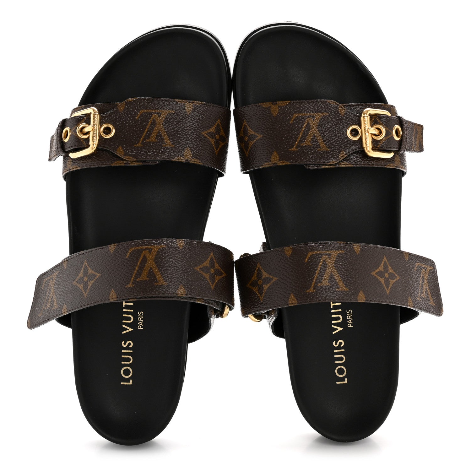 Louis Vuitton Monogram Bom Dia Mule Sandals 39 Black 2 of 10