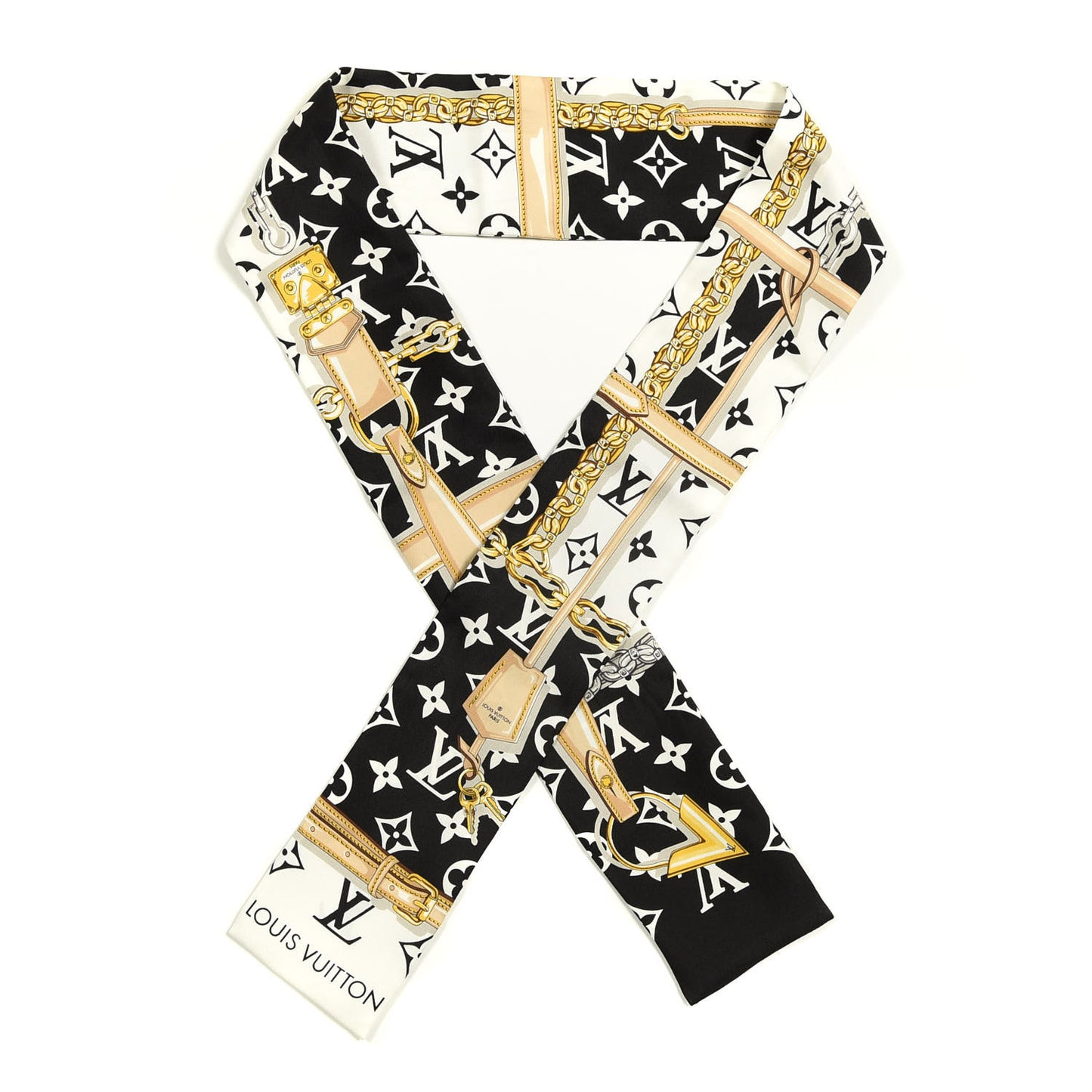 Silk Monogram Confidential Bandeau Black