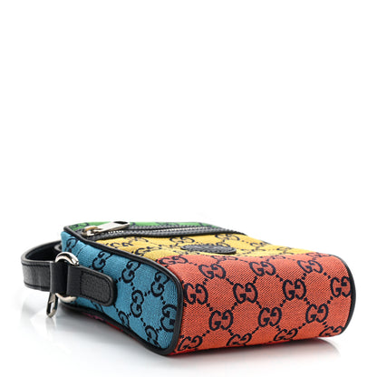 Gucci Monogram Multicolor Mini Retro Interlocking G Messenger Blue Rainbow Light Blue 7 of 19