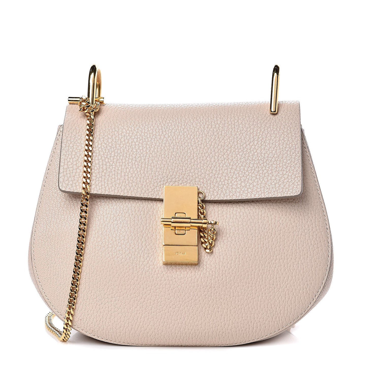 Grained Lambskin Drew Shoulder Bag Abstract White