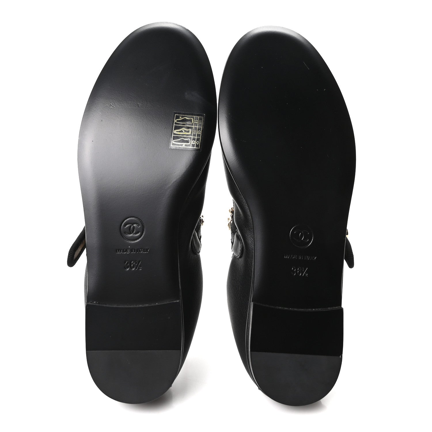 Chanel Lambskin Charm Mary Jane Flats 36.5 Black 6 of 8