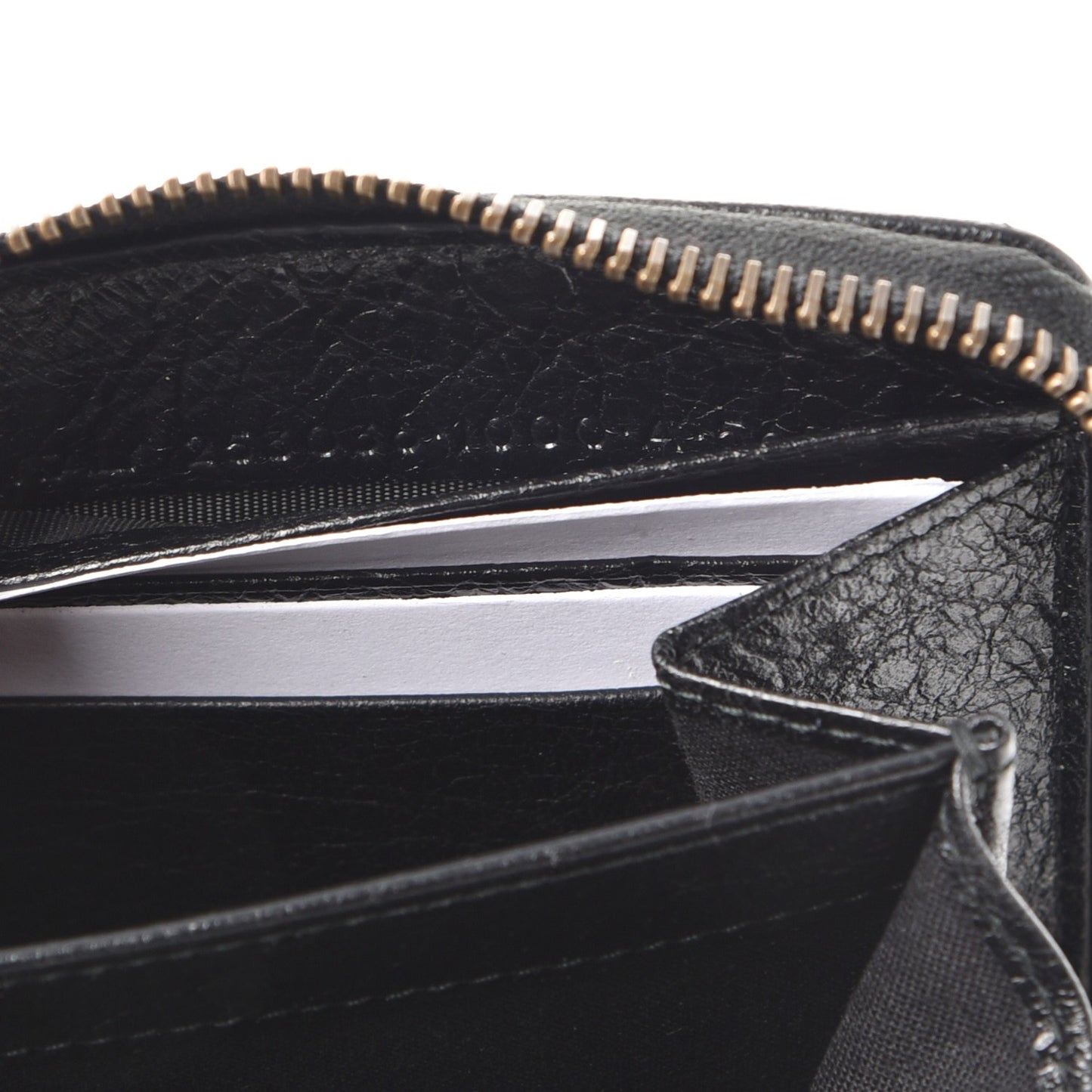 Agneau Classic Silver Hardware Continental Zip Around Wallet Black