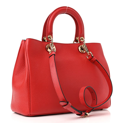 Christian Dior Calfskin Medium Diorissimo Tote Red 3 of 10