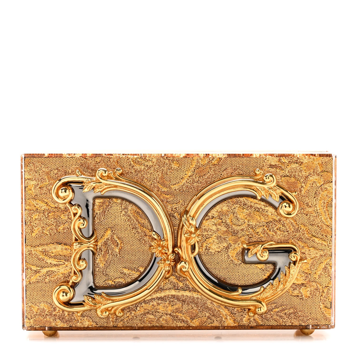 Dolce & Gabbana Brocade DG Girls Shoulder Bag Gold 1 of 13
