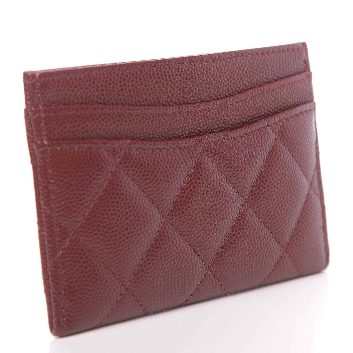 Chanel Caviar Quilted Card Holder Burgundy 3 of 9