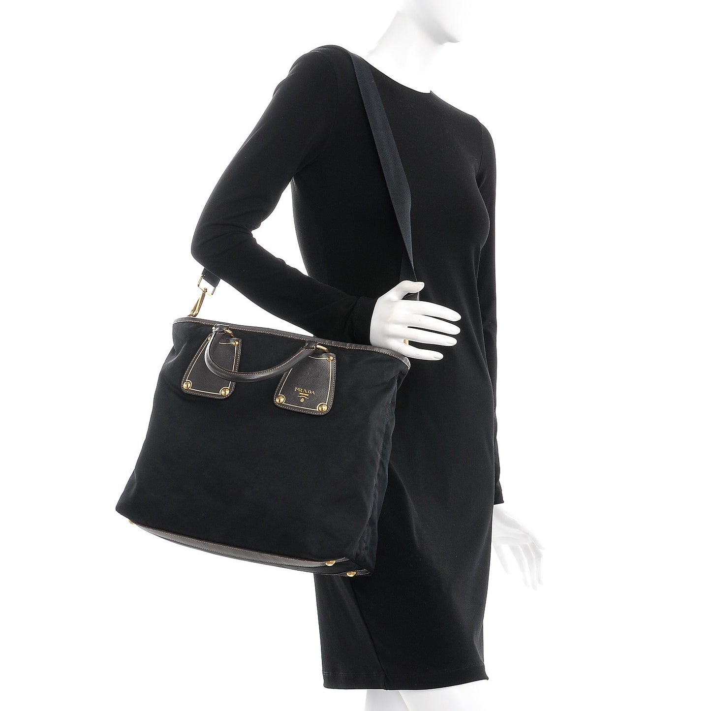 Saffiano Tessuto Nylon Tote Nero Black