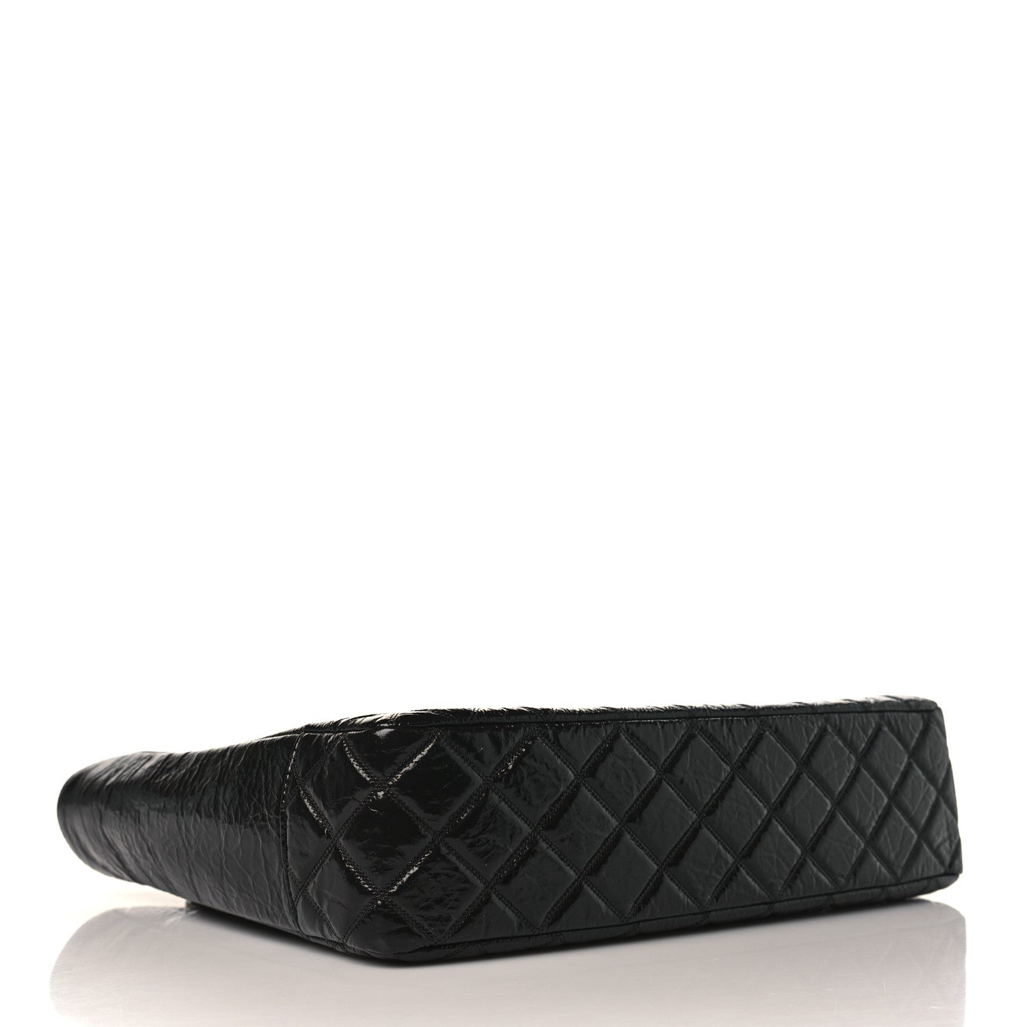 Chanel Shiny Aged Calfskin Quilted Large Shopping Bag Black 4 of 10