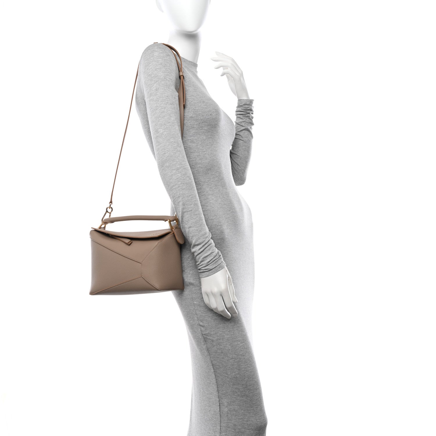 Loewe Grained Calfskin Small Puzzle Edge Bag Sand 2 of 12