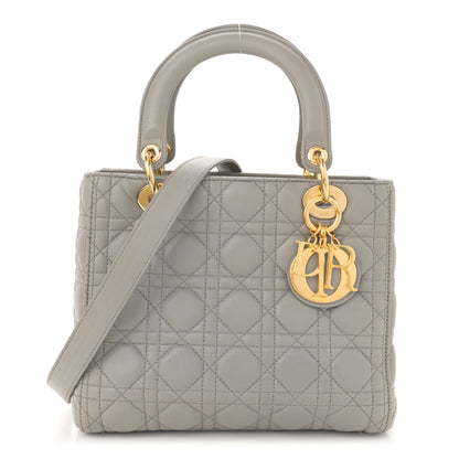 Christian Dior Lambskin Cannage Medium Lady Dior Grey 1 of 16