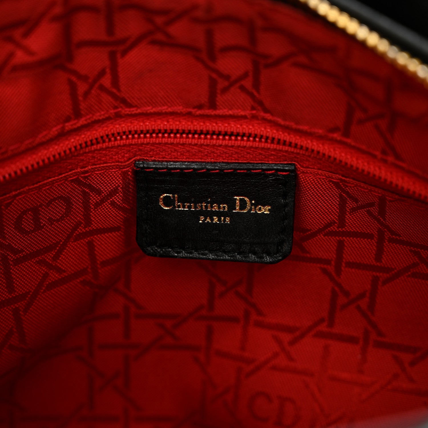 Christian Dior Lambskin Cannage Medium Lady Dior Black 6 of 11