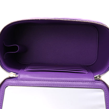 Chanel Lambskin Quilted Small Top Handle Vanity Case With Chain Purple 5 of 11