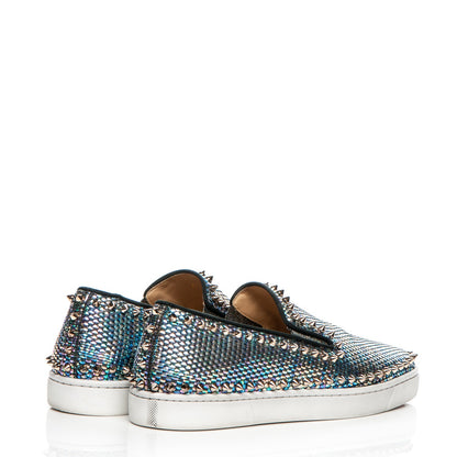 Christian Louboutin Mens Tresse Nacre Pik Boat Flats 41 Multicolor Colombe Metal 4 of 11