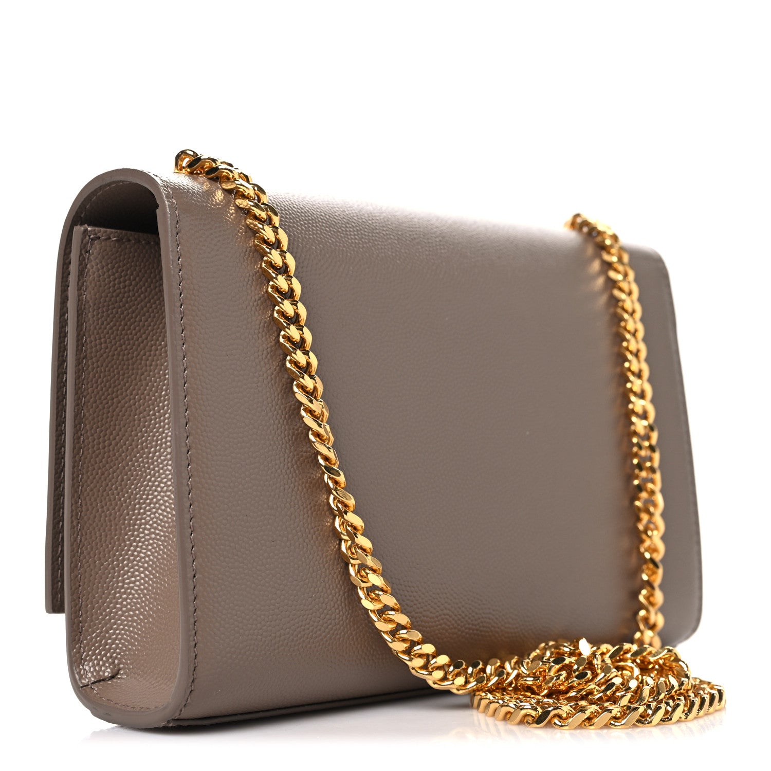 Saint Laurent Grain De Poudre Small Monogram Kate Satchel Taupe 3 of 10