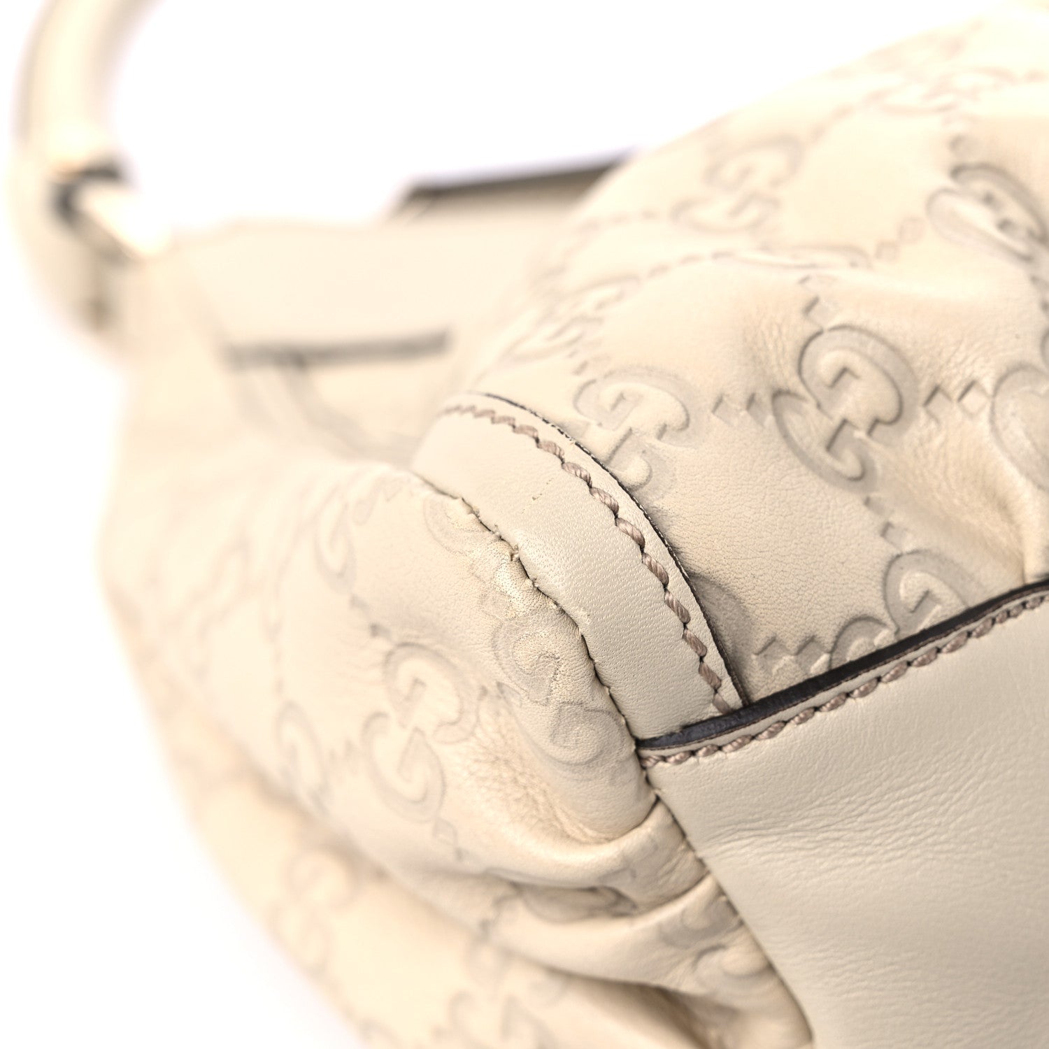 Gucci Guccissima Medium D Gold Hobo Off White 8 of 13