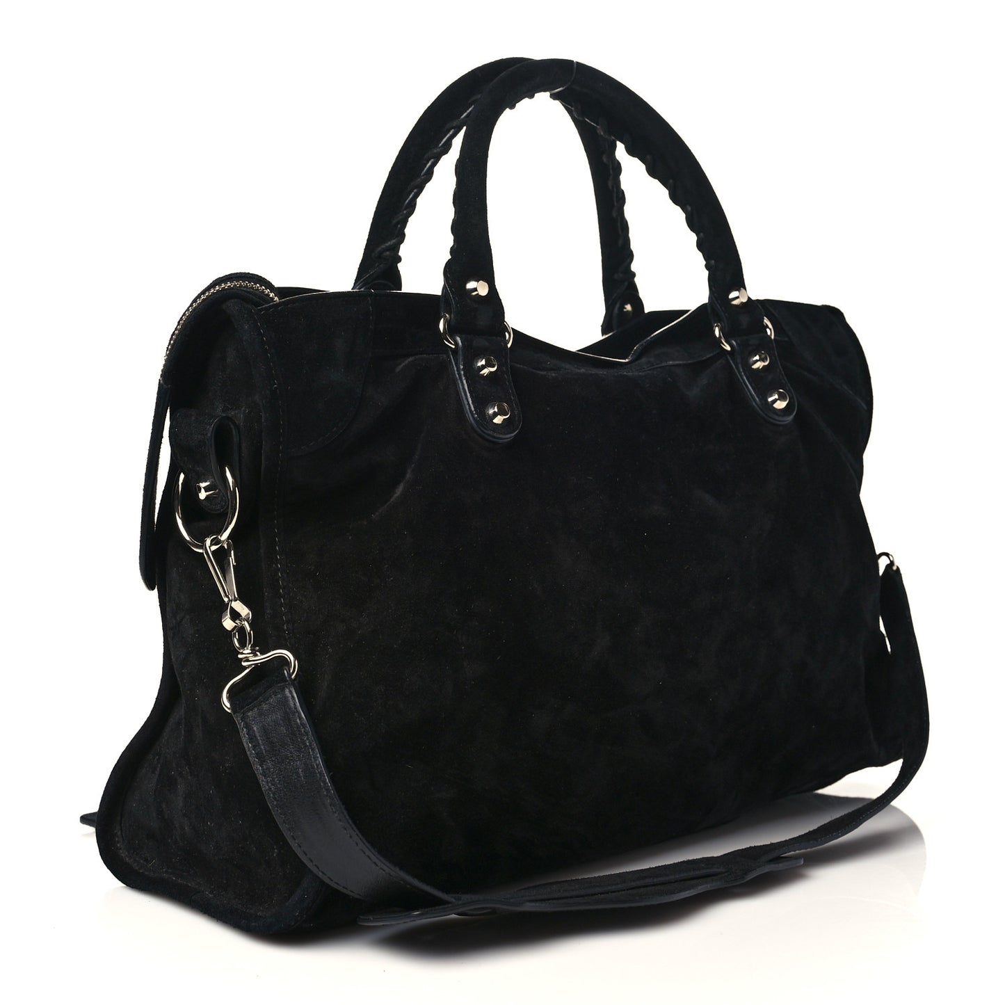 Baby Daim Suede Classic Silver Hardware City Black