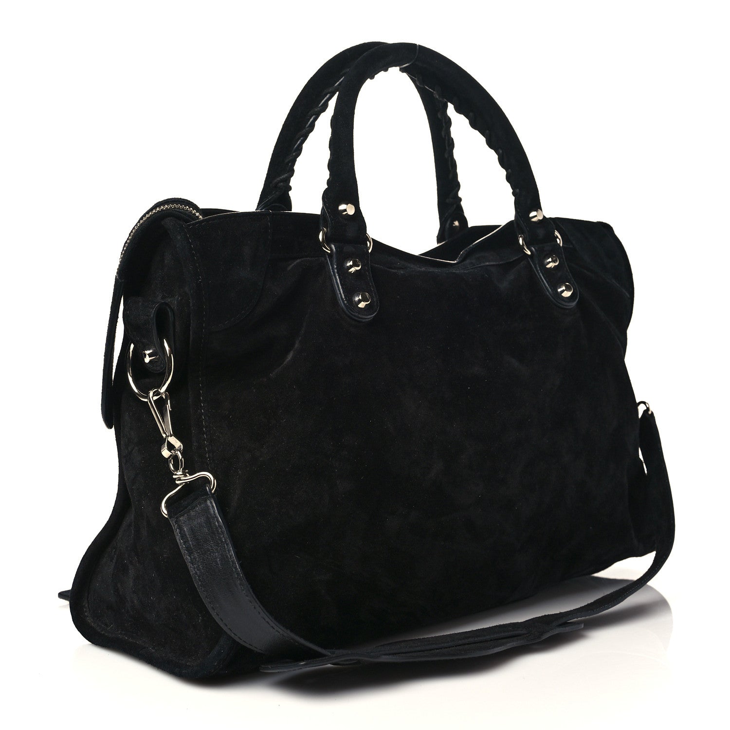 Balenciaga Baby Daim Suede Classic Silver Hardware City Black 3 of 7
