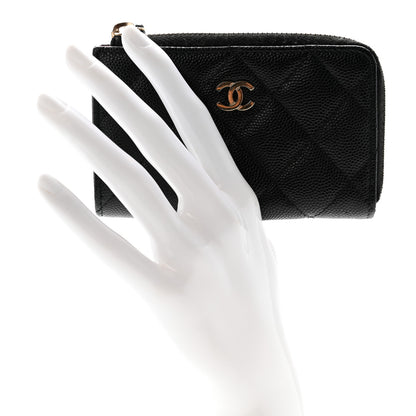 Chanel Caviar Quilted Zipped Key Holder Case Black 2 of 8