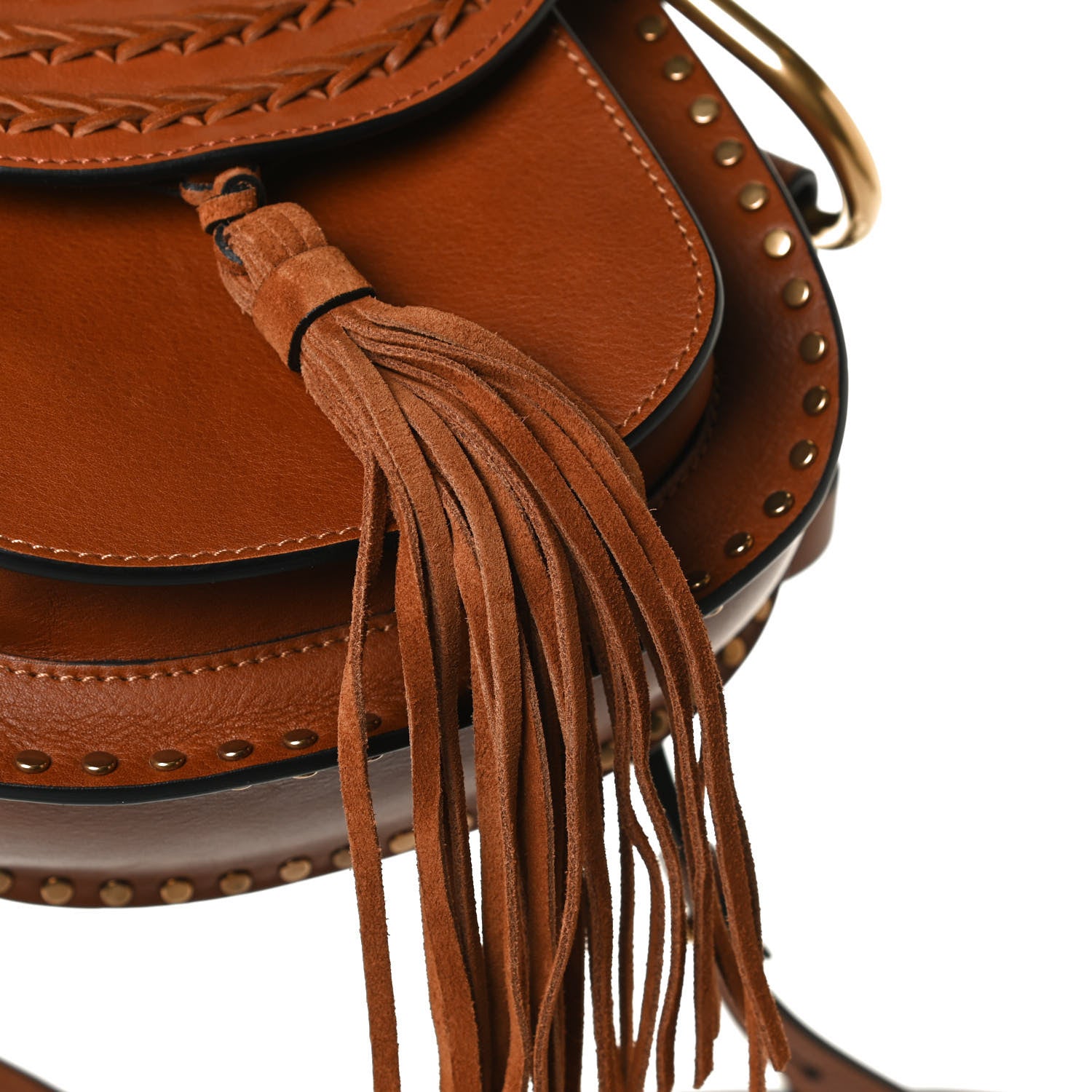 Chloe Calfskin Braided Mini Hudson Shoulder Bag Caramel 10 of 11