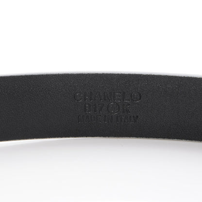 Chanel Glitter Calfskin CC Logo Skinny Belt 80 32 Silver 8 of 8