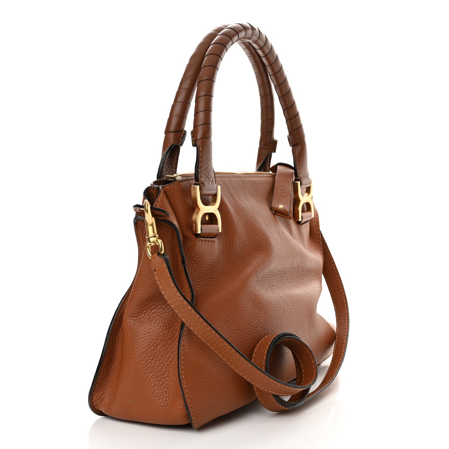 Chloe Calfskin Medium Marcie Satchel Tan 3 of 12
