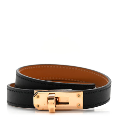 Hermes Chamonix Kelly Double Tour Bracelet M Black 1 of 4