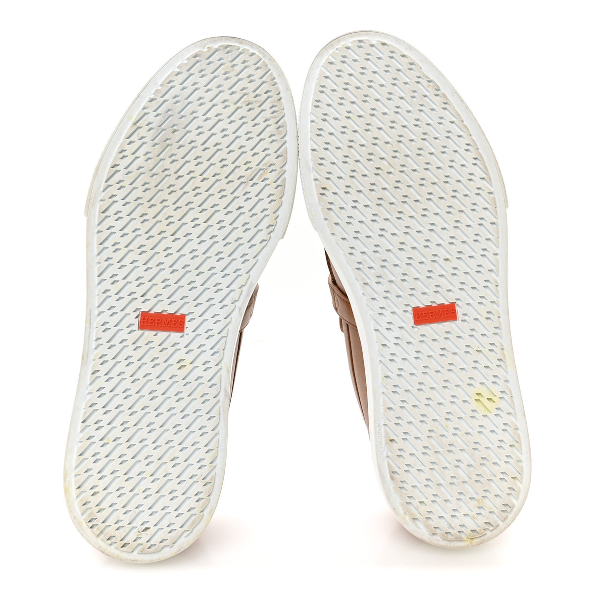 Epsom Calfskin Mens Game Slip On Fringe Sneakers 42.5 Naturel