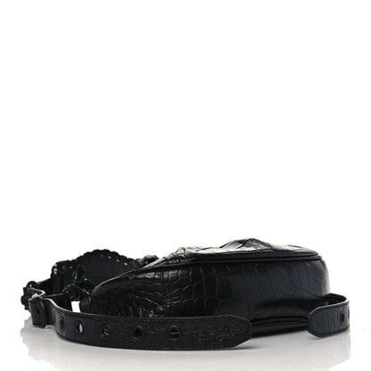 Balenciaga Extra Supple Calfskin Crocodile Embossed Monochrome Le Cagole Shoulder Bag XS Black 4 of 10