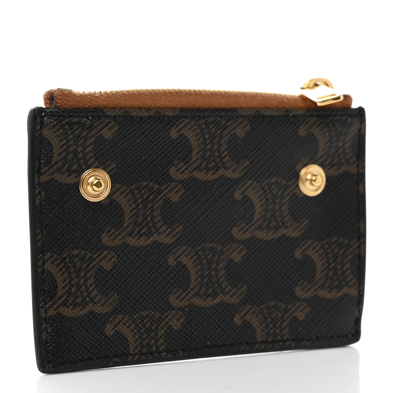Celine Triomphe Canvas Compact Wallet With Coin Purse Tan 8 of 15
