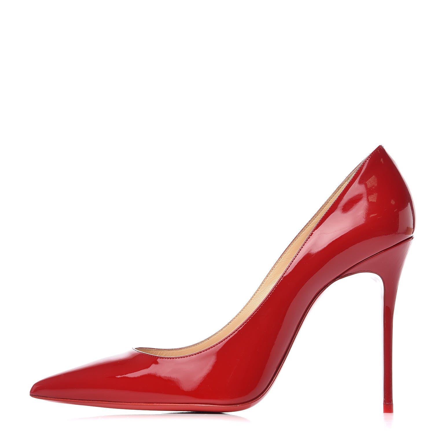 Christian Louboutin Patent Decollete 554 100 Pumps 40.5 Loubi Red 1 of 9