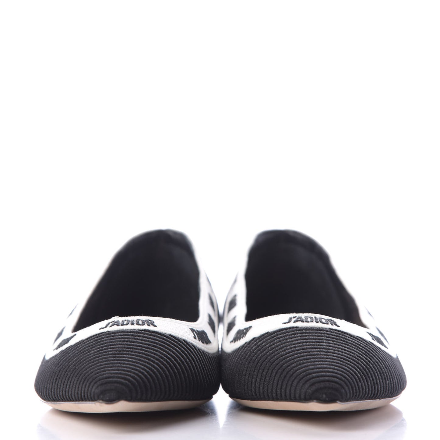 Fabric Ribbon Embroidered J'Adior Ballet Flats 39.5 Black