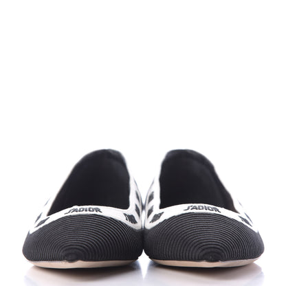 Christian Dior Fabric Ribbon Embroidered J'Adior Ballet Flats 39.5 Black 2 of 12