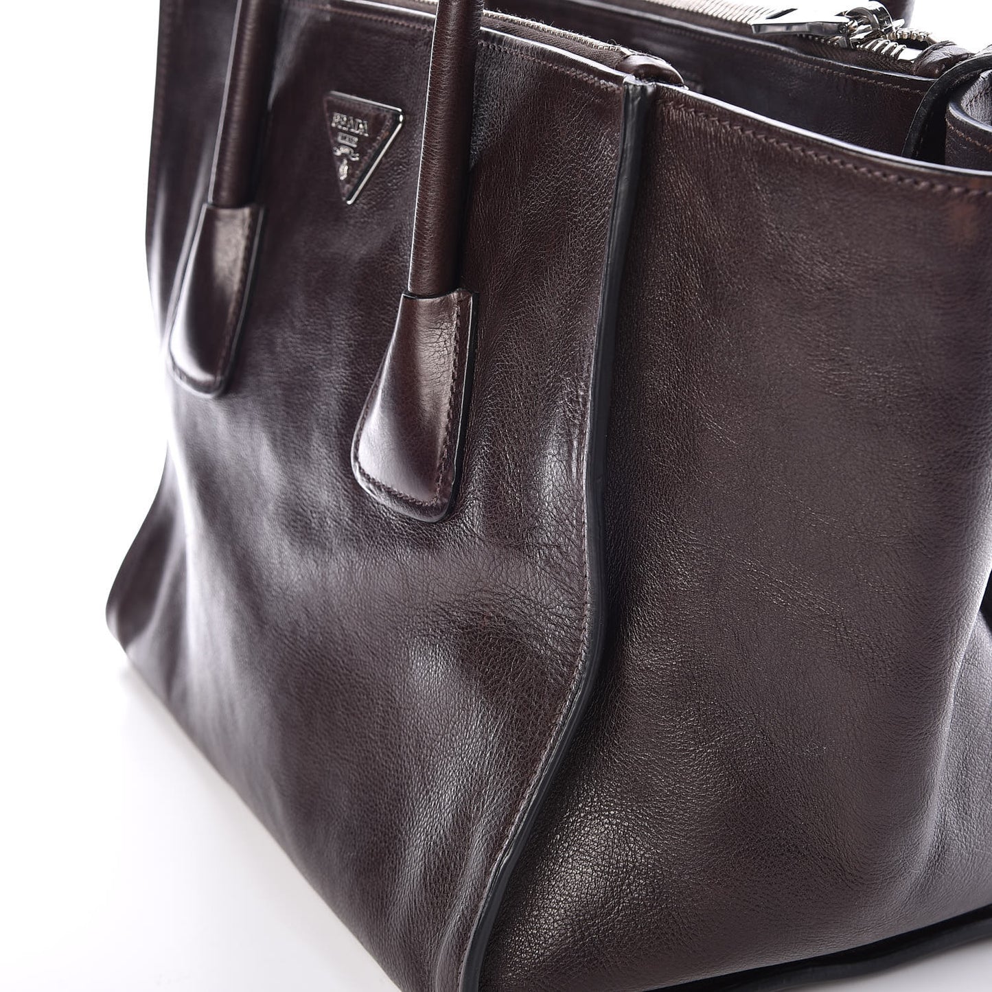 Glace Calfskin Twin Pocket Tote Moro
