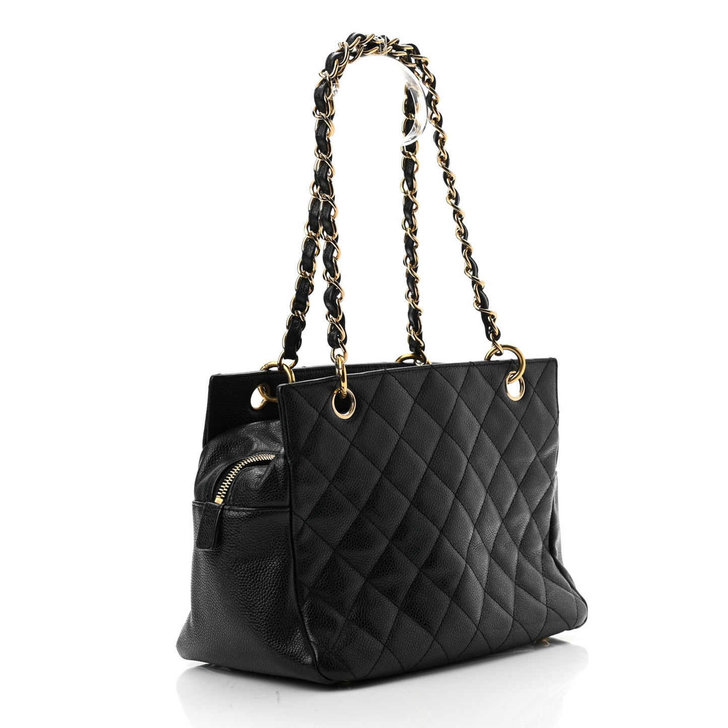 Caviar Quilted Petit Timeless Tote PTT Black