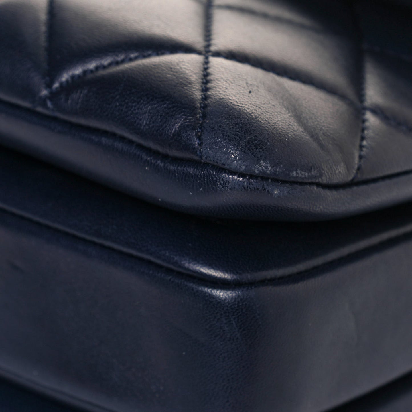 Lambskin Quilted Small Trendy CC Flap Dual Handle Bag Navy