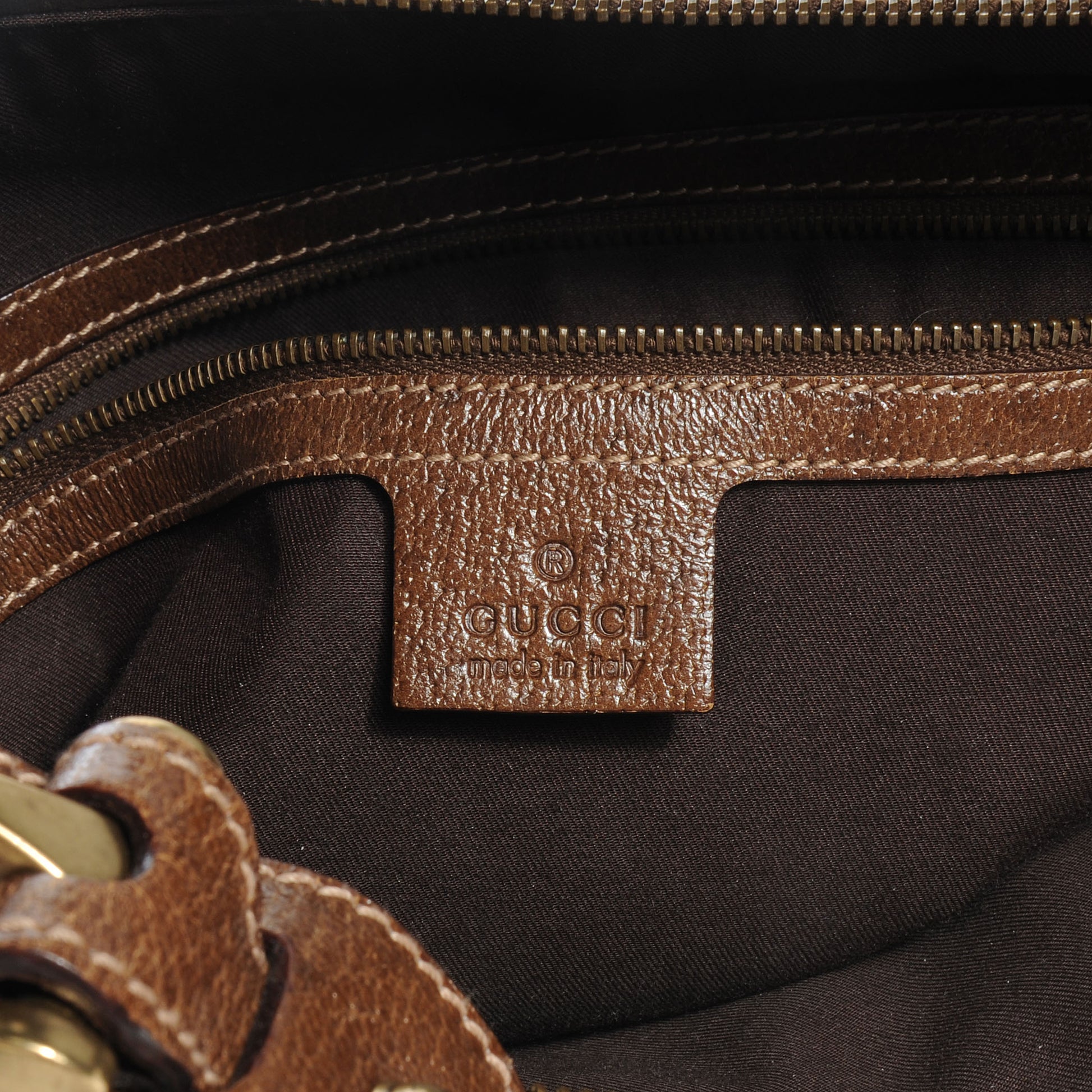 Gucci Monogram Pelham Studded Shoulder Bag Brown 6 of 7