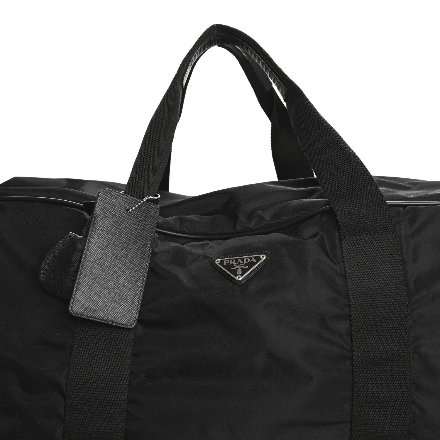 Prada Tessuto Nylon Saffiano Weekender Black 7 of 11