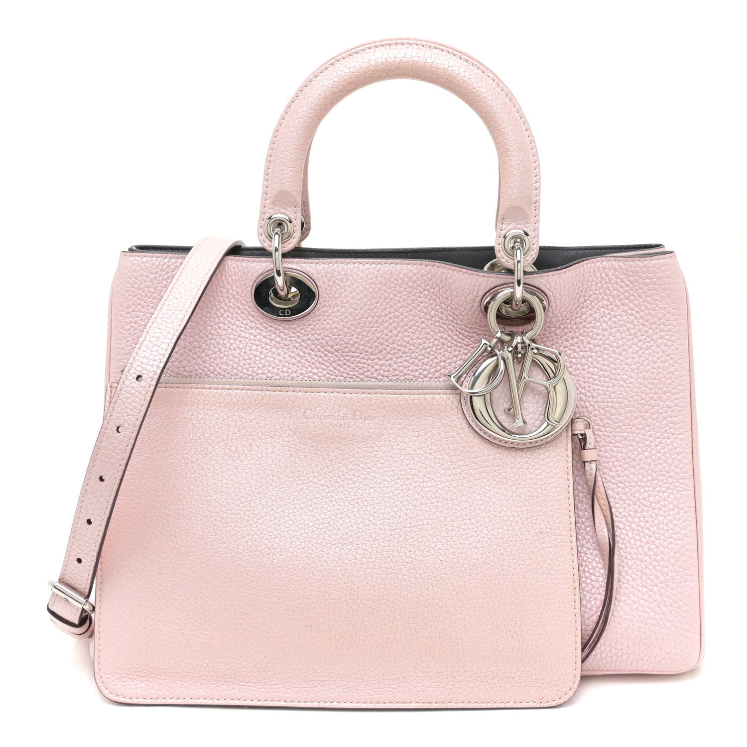 Christian Dior Metallic Bullcalf Medium Diorissimo Tote Pink 1 of 13
