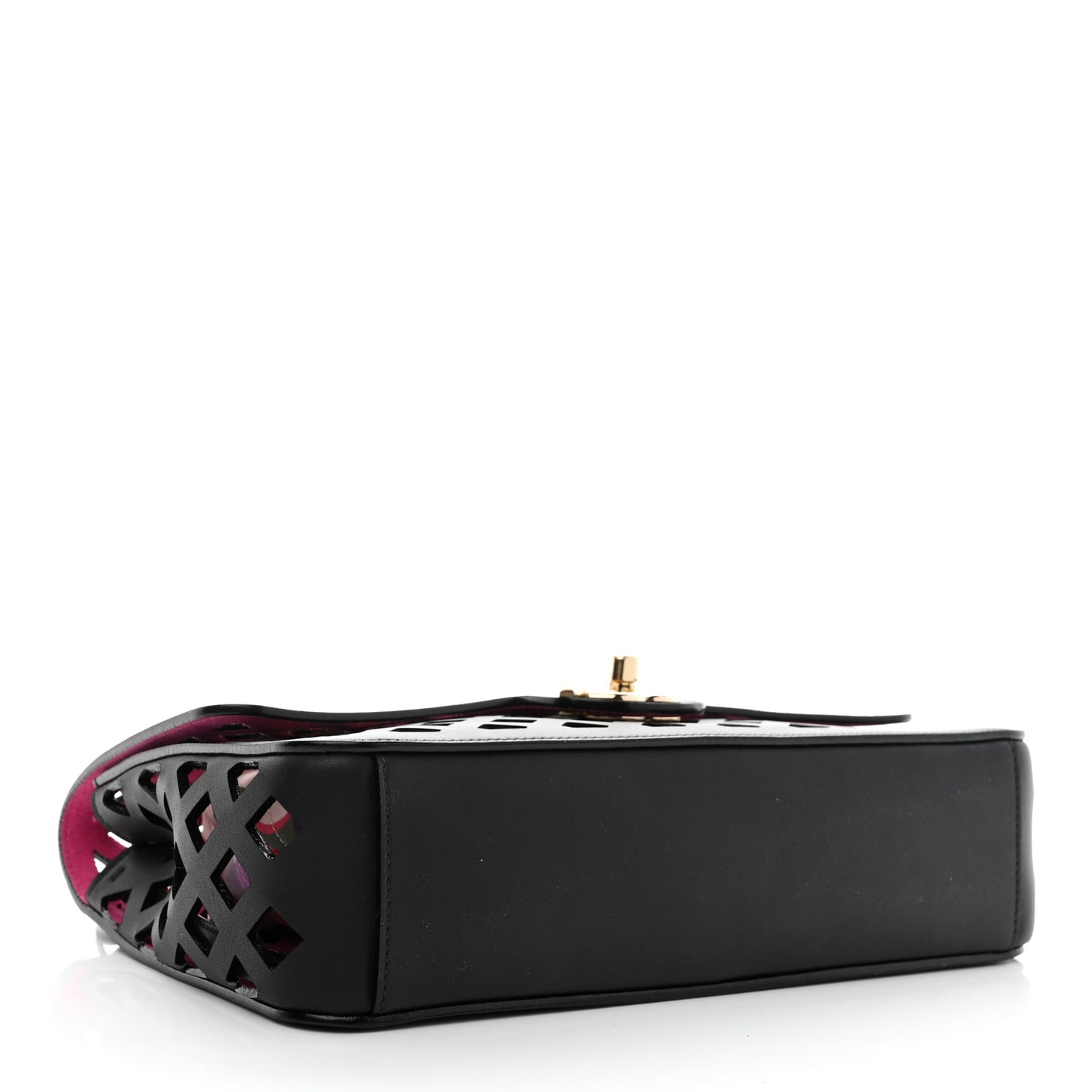 Lambskin Sea Through Flap Black Multicolor