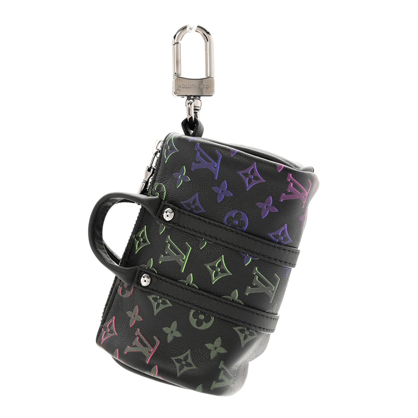 Monogram Spotlight Mini Keepall Bag Charm Key Holder Black Borealis