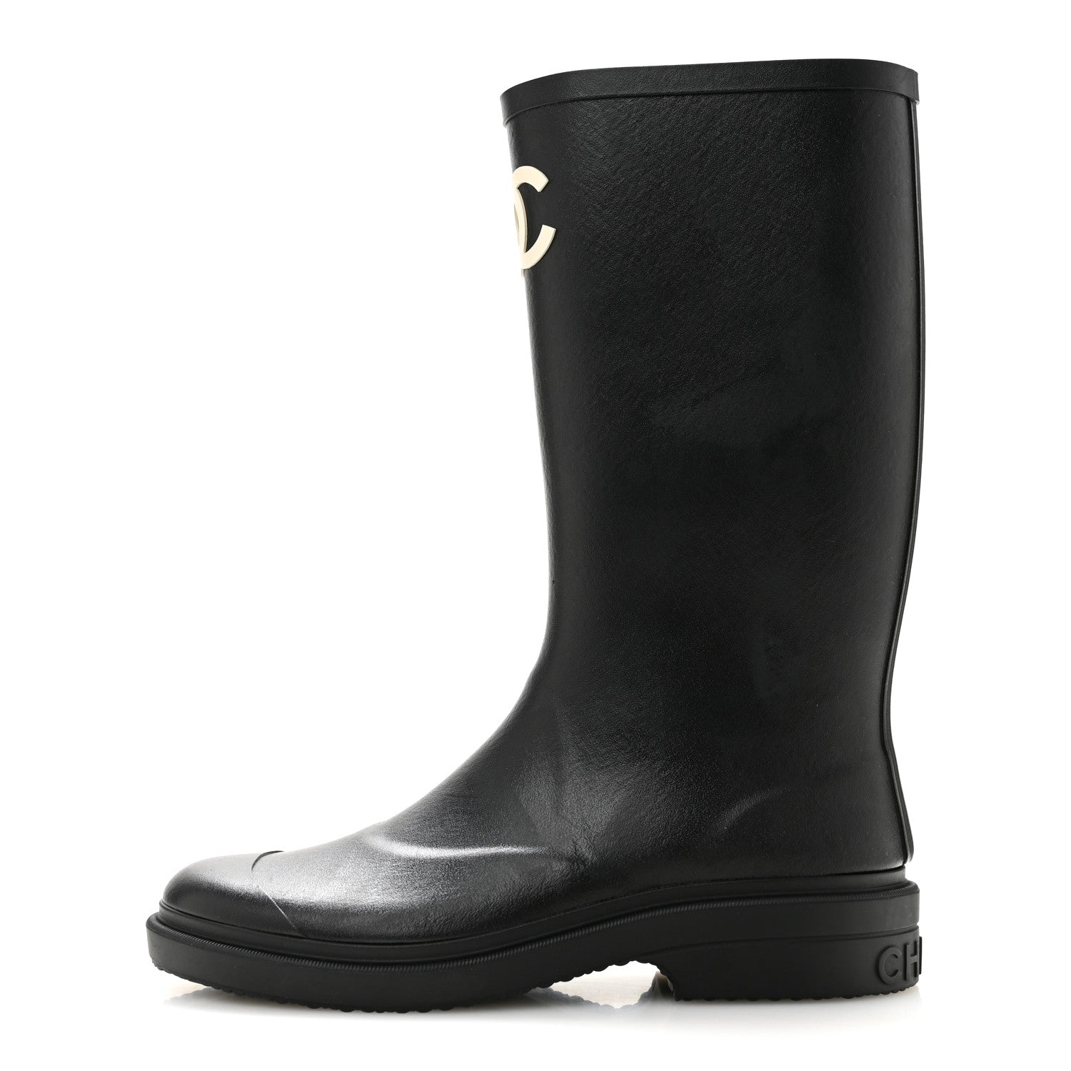 Chanel Caoutchouk CC High Boots 40 Black 1 of 10