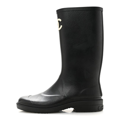 Chanel Caoutchouk CC High Boots 40 Black 1 of 10