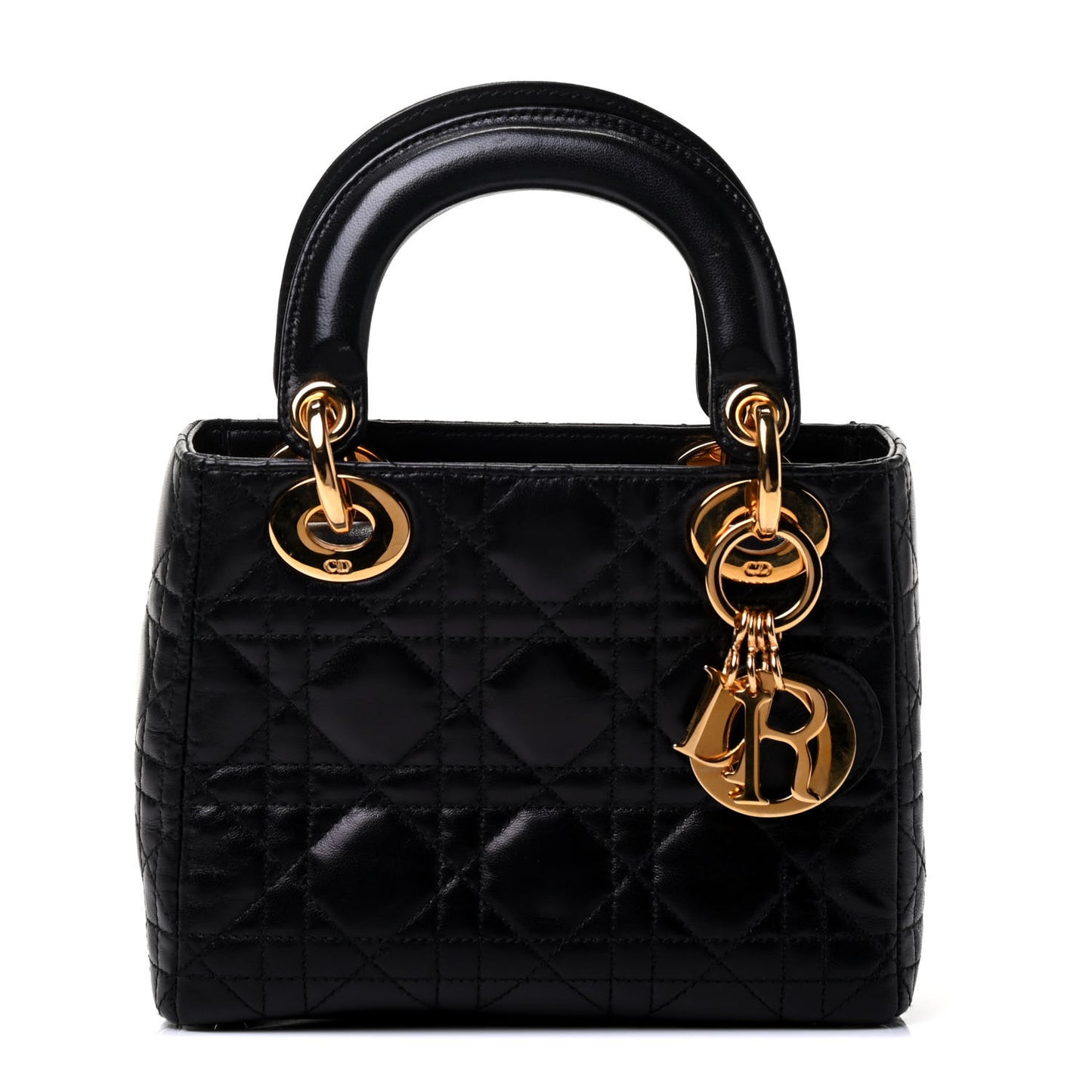Lambskin Cannage Mini Lady Dior Black