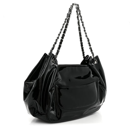 Chanel Patent Camellia Shoulder Bag Black 3 of 11